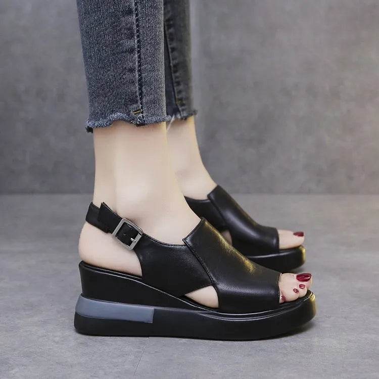 Open Toe Wedge Sandals - Valley Mimosa