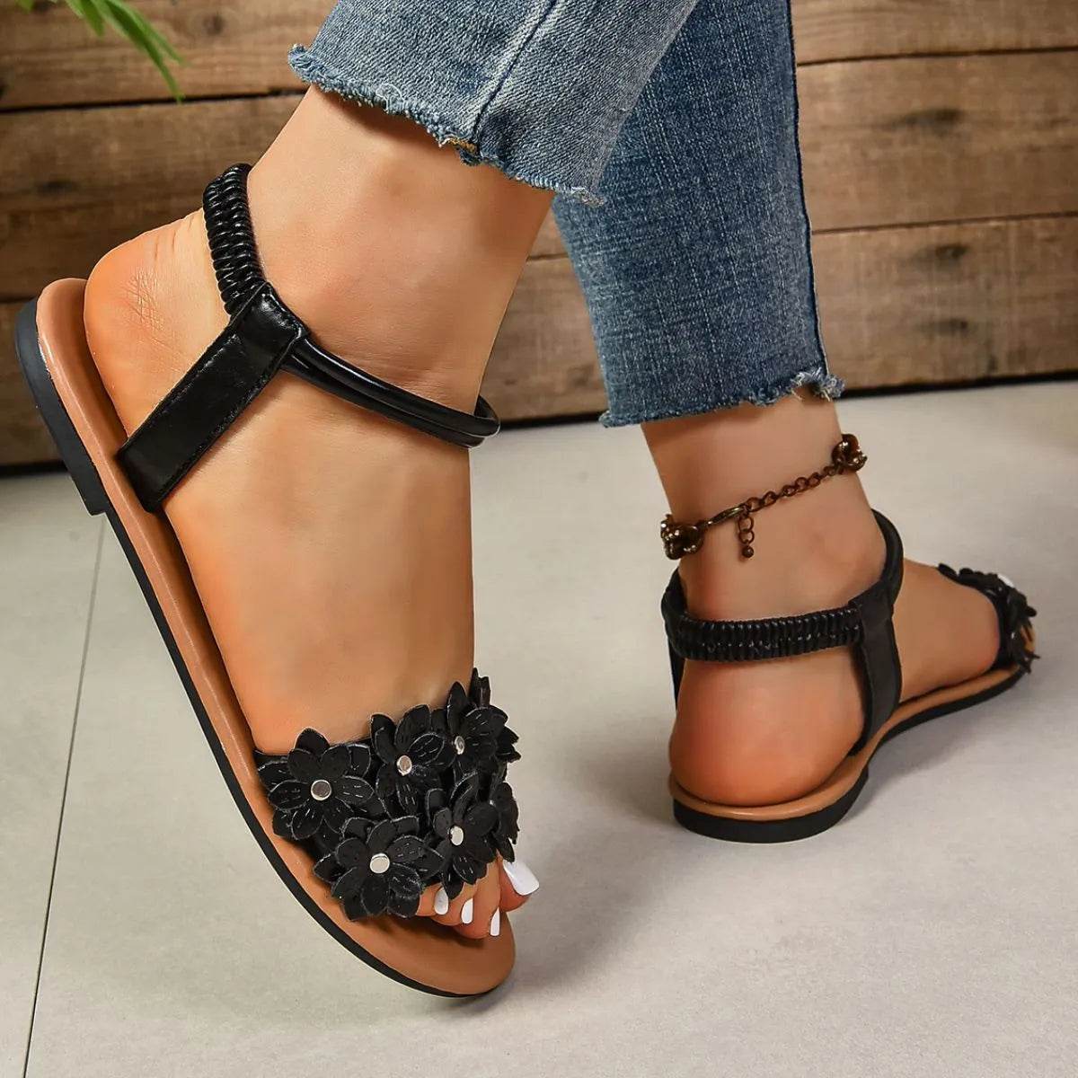 Open Toe Flats Sandals - Valley Mimosa