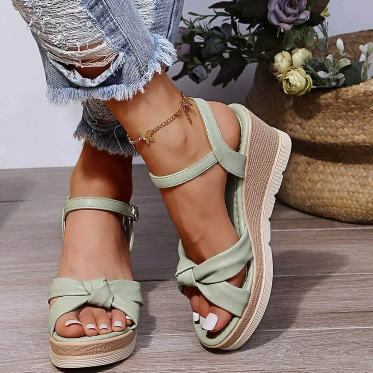 Open Toe Wedge Sandals - Valley Mimosa