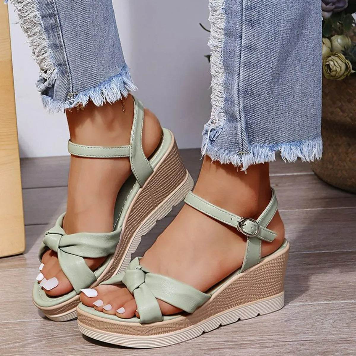 Open Toe Wedge Sandals - Valley Mimosa