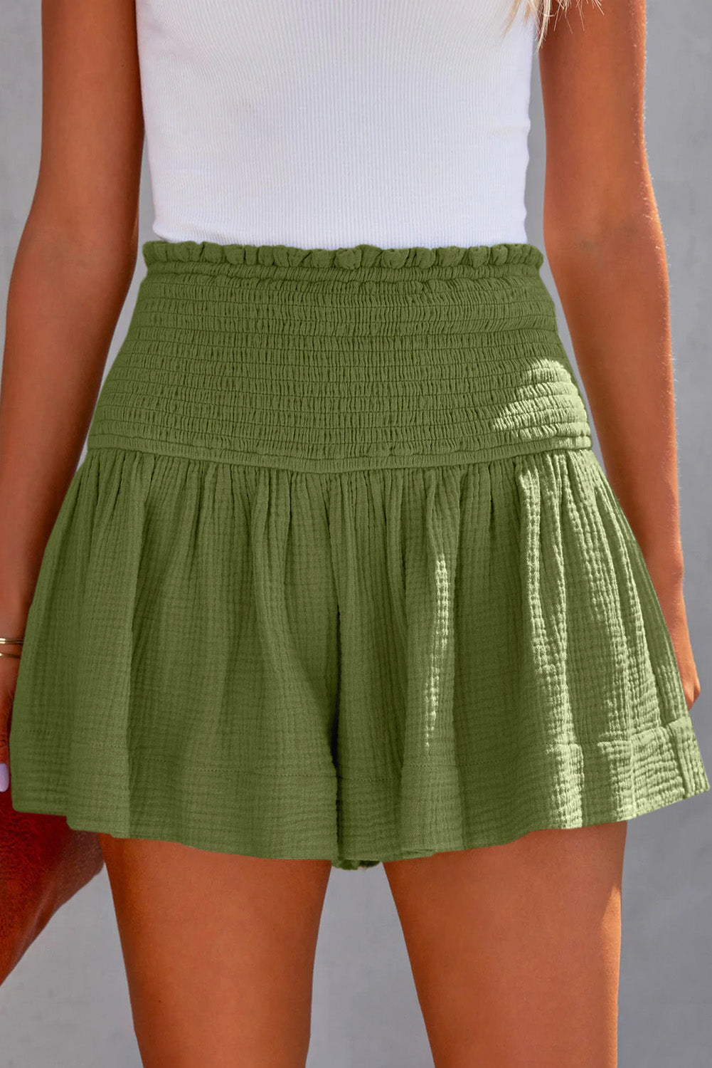 Smocked Waistband Shorts - Valley Mimosa