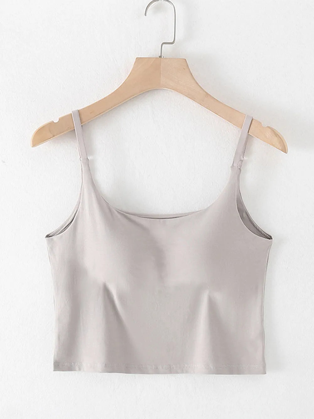 Scoop Neck Cropped Cami with Chest Pads - Valley Mimosa