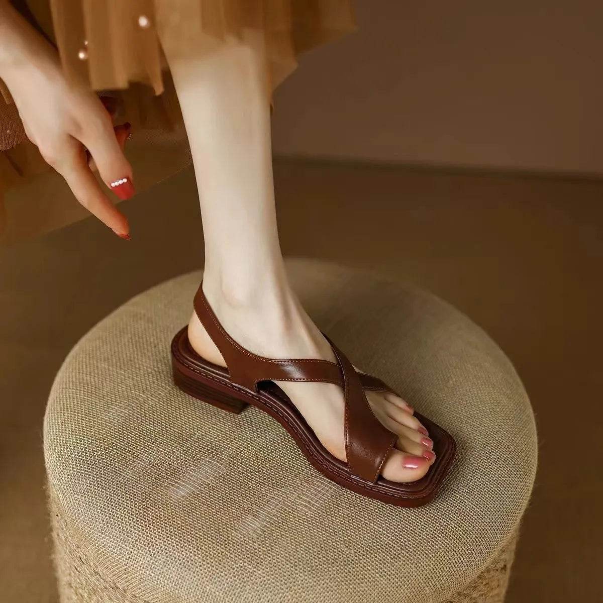 Toe Loop Flats Sandals - Valley Mimosa