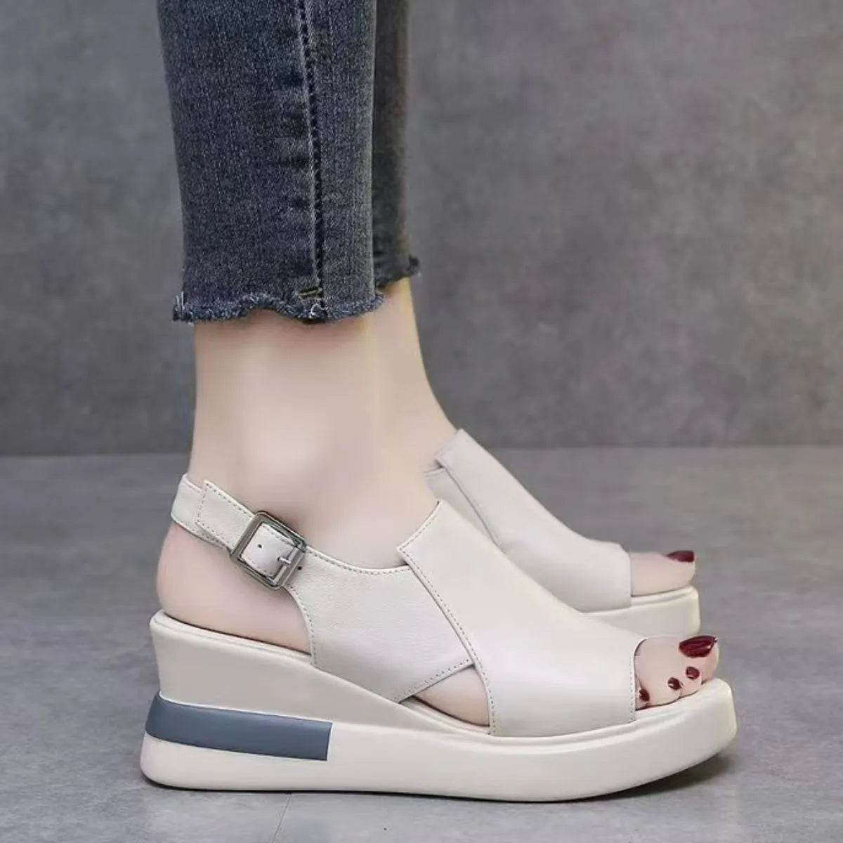 Open Toe Wedge Sandals - Valley Mimosa