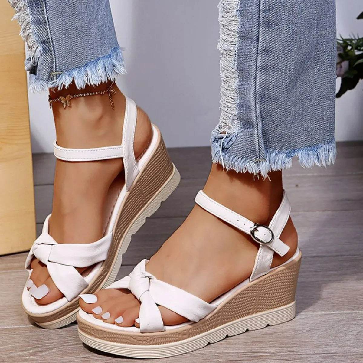 Open Toe Wedge Sandals - Valley Mimosa