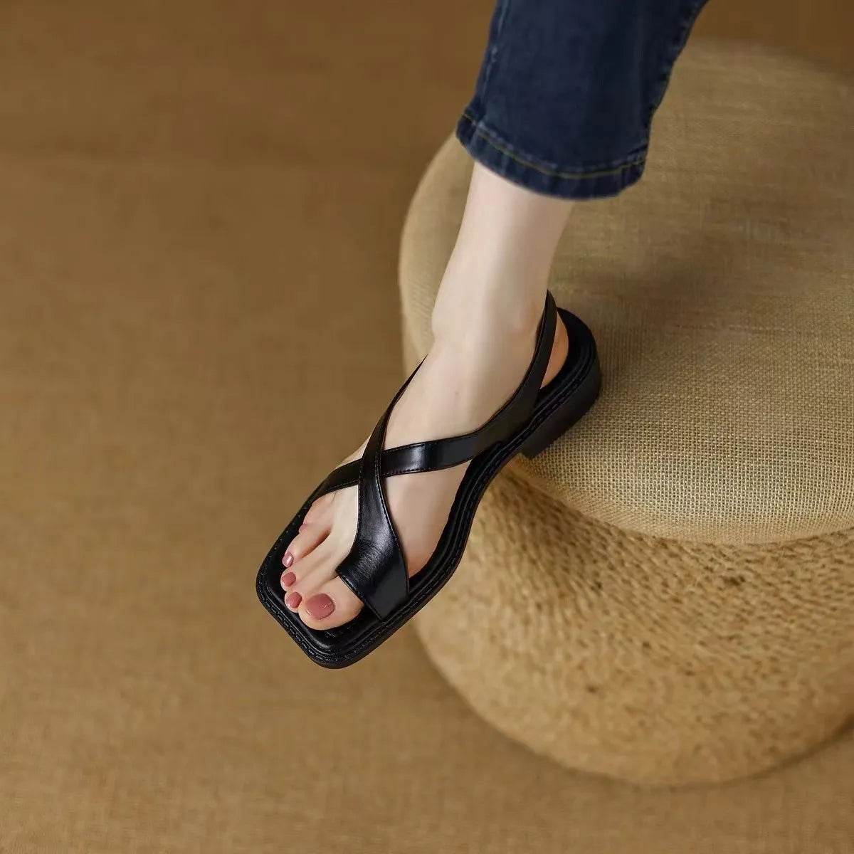 Toe Loop Flats Sandals - Valley Mimosa