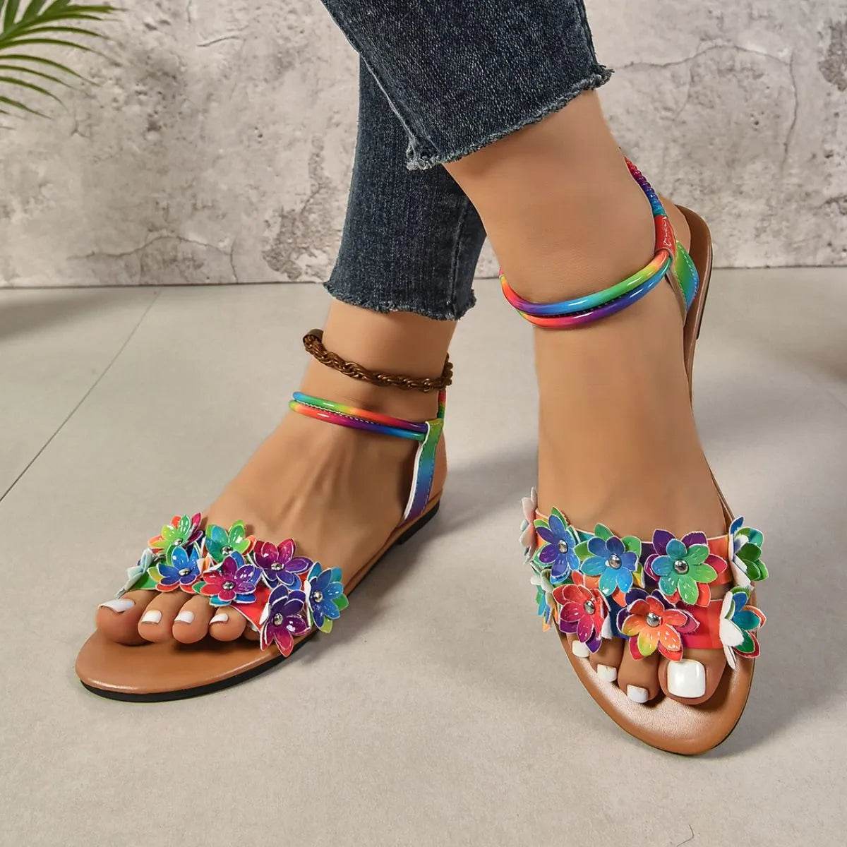 Open Toe Flats Sandals - Valley Mimosa