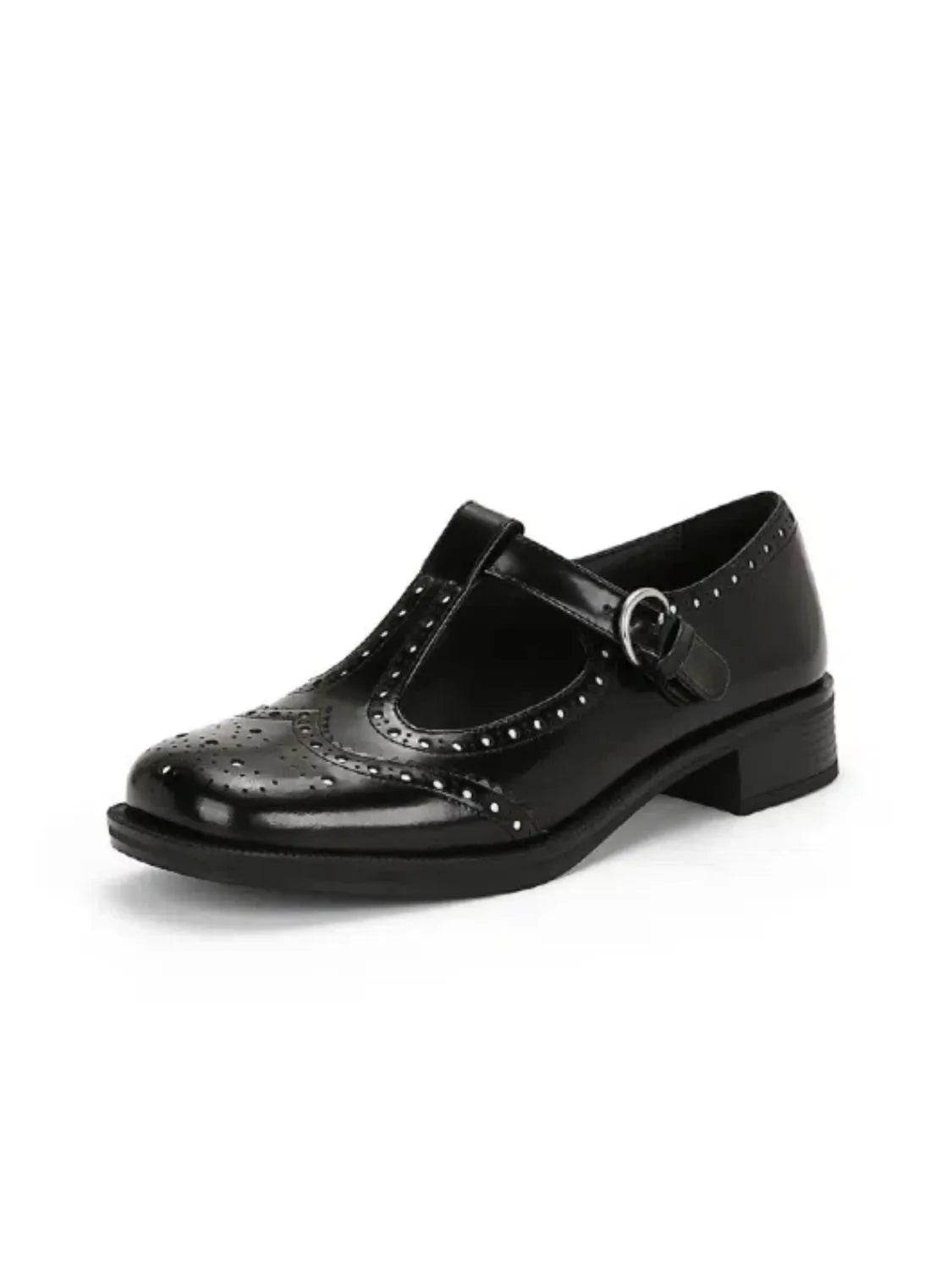 Round Toe Block Heels Loafers - Valley Mimosa