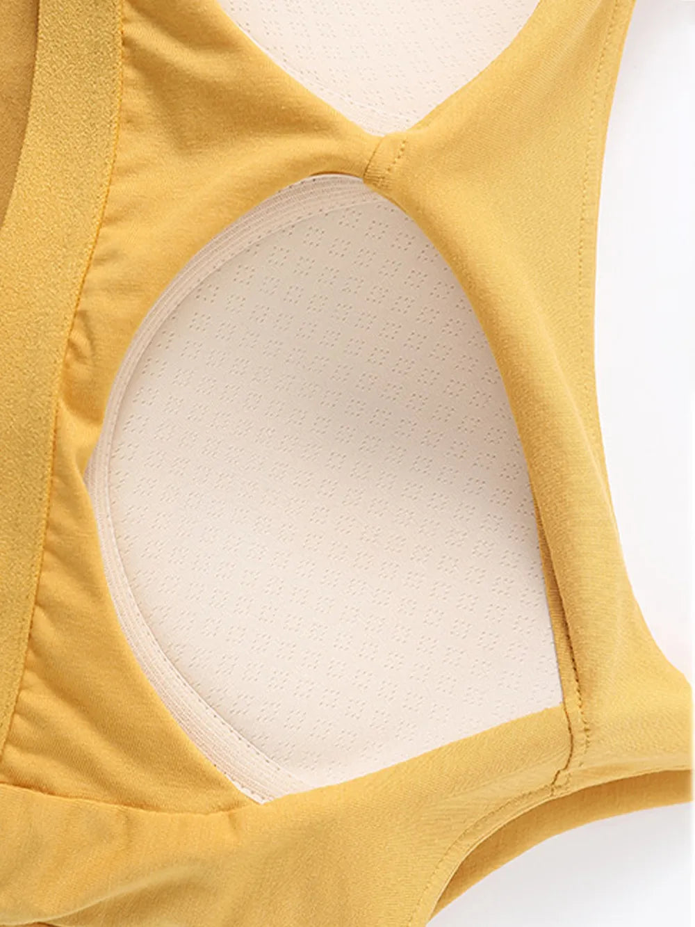 Scoop Neck Cropped Cami with Chest Pads - Valley Mimosa