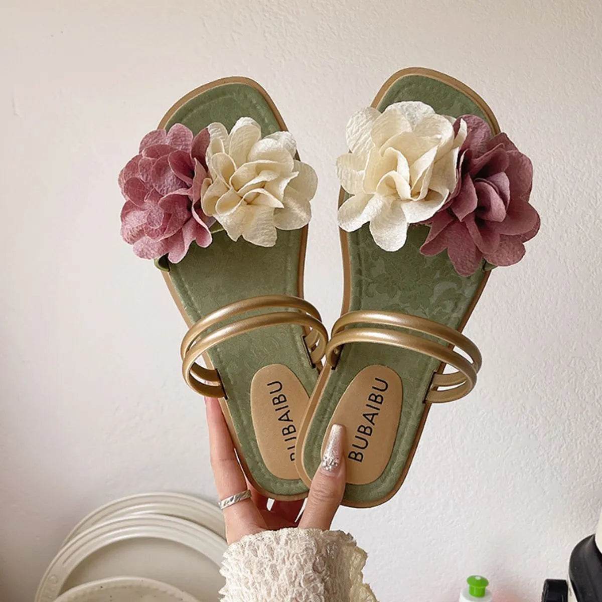 Open Toe Flats Sandals - Valley Mimosa