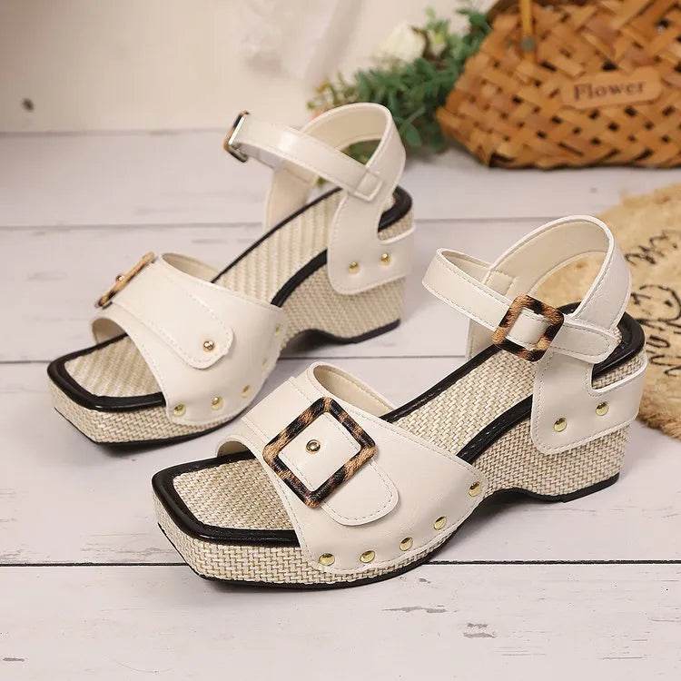 Open Toe Wedge Sandals - Valley Mimosa