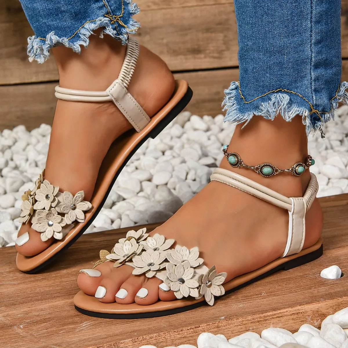 Open Toe Flats Sandals - Valley Mimosa