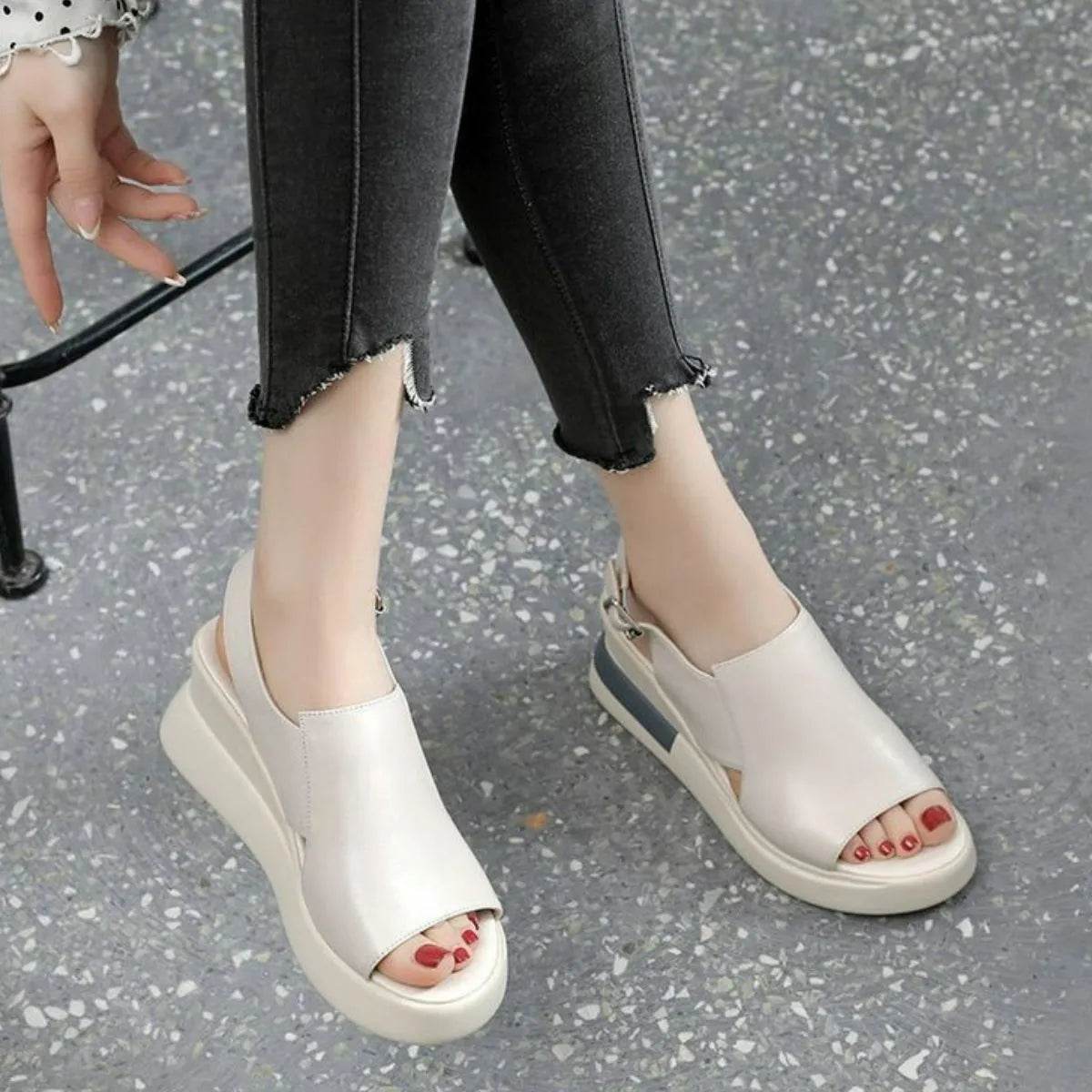 Open Toe Wedge Sandals - Valley Mimosa