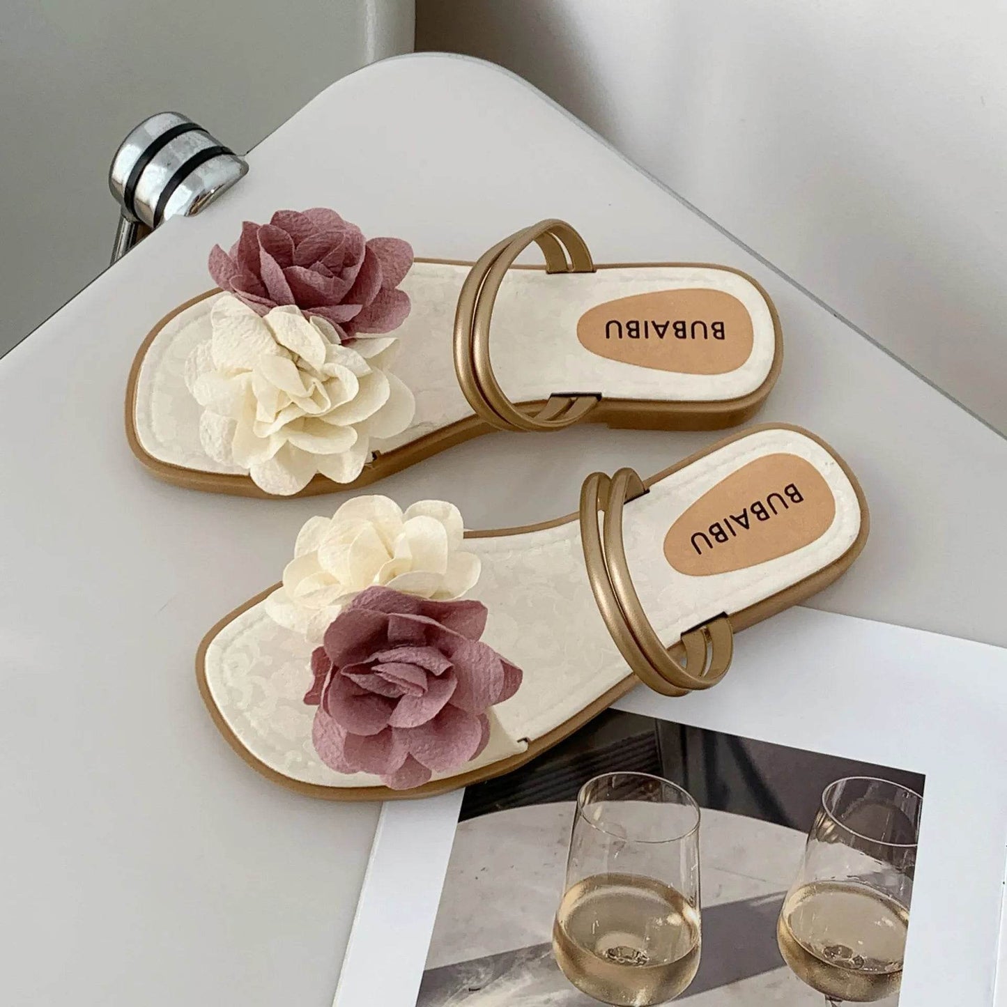 Open Toe Flats Sandals - Valley Mimosa